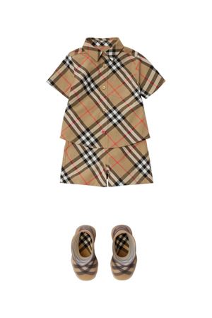 camicia in cotone marrone BURBERRY KIDS | 8089807B9368